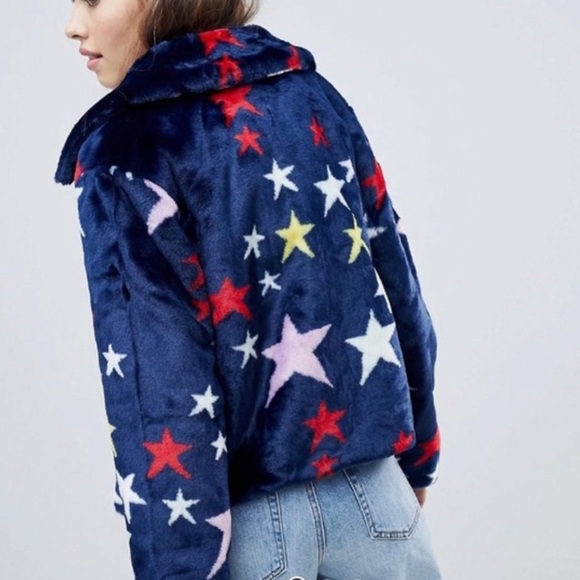 ASOS Faux Fur ⭐️ Star Jacket is such a vibe! - Picture 3 of 6